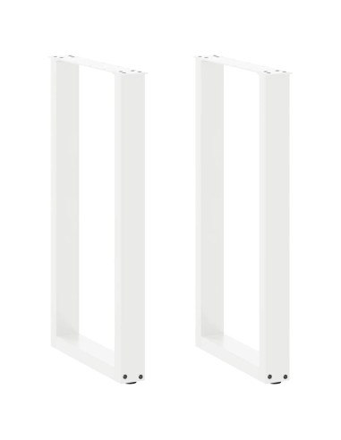 Gambe per tavolo da bar a forma di U 2 pz bianche 50x(90-91) cm in acciaio