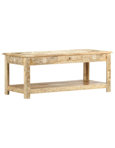 Tavolino da Salotto 110x50x45 cm Mango Massello Dipinto a Mano
