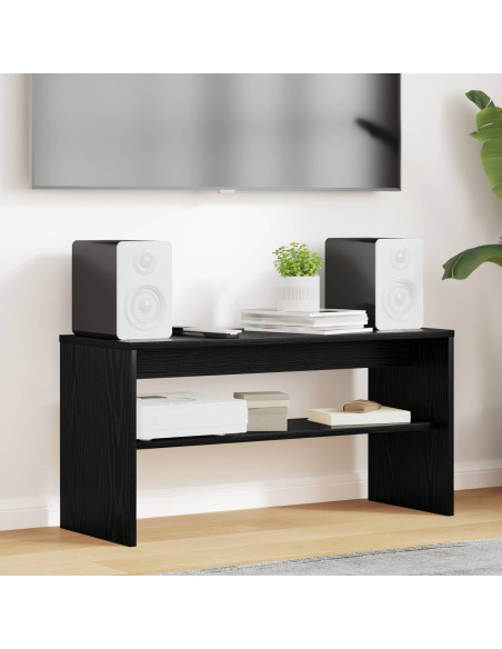 Mobile TV Rovere Nero 80 x 30 x 40 cm Legno multistrato
