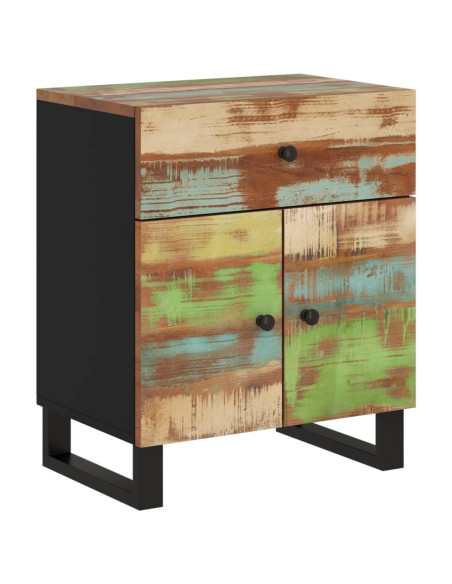 Comodino 50x33x60cm Legno Massello Recupero e Legno Multistrato