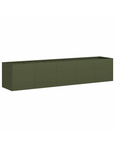 Fioriera Verde Oliva 200x40x40 cm in Acciaio Laminato a Freddo