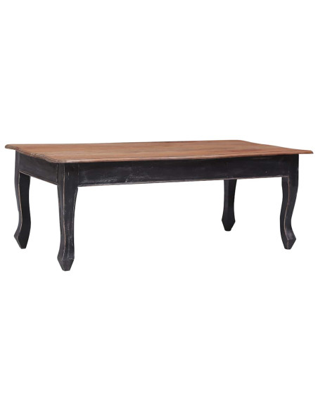 Tavolino da Salotto Nero 120x60x45 cm Legno Massello di Mogano