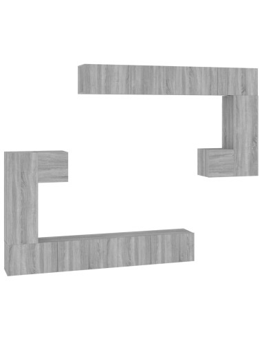 Mobile Porta TV a Parete Grigio Sonoma in Legno Multistrato