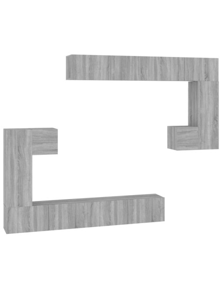 Mobile Porta TV a Parete Grigio Sonoma in Legno Multistrato