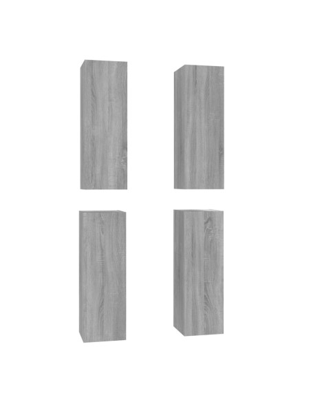 Mobili TV 4 pz Grigio Sonoma 30,5x30x90 cm in Legno Multistrato