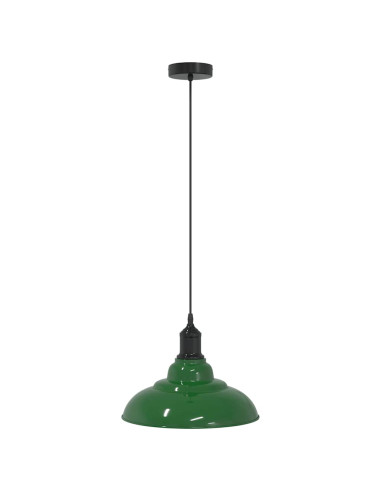 Lampada a Sospensione Regolabile E27 Verde Lucido Ø31cm Metallo
