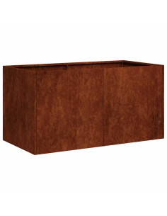 Fioriera Arrugginita 80x40x40 cm in Acciaio Corten