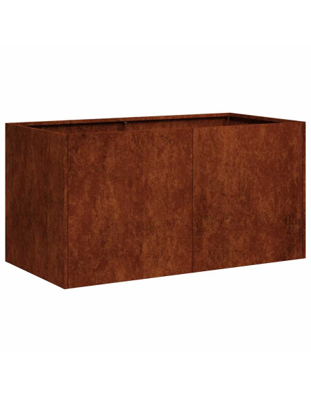 Fioriera Arrugginita 80x40x40 cm in Acciaio Corten