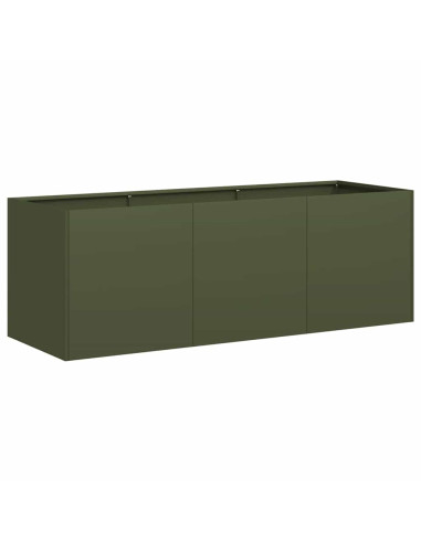 Fioriera Verde Oliva 120x40x40 cm in Acciaio Laminato a Freddo