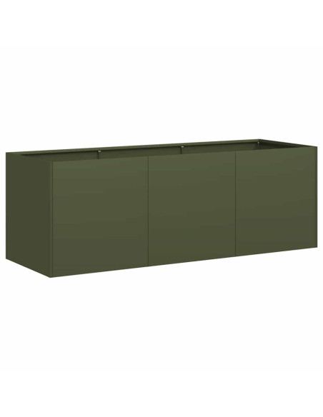 Fioriera Verde Oliva 120x40x40 cm in Acciaio Laminato a Freddo