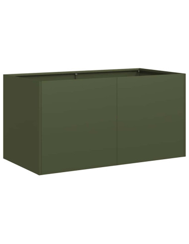 Fioriera Verde Oliva 80x40x40 cm in Acciaio Laminato a Freddo