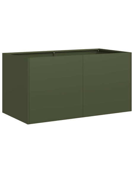 Fioriera Verde Oliva 80x40x40 cm in Acciaio Laminato a Freddo