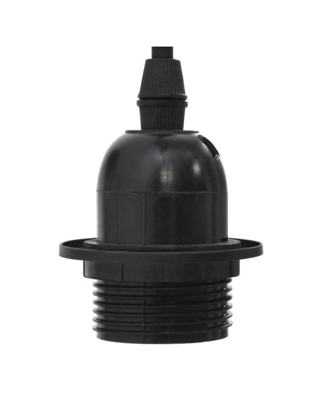 Lampada a Sospensione con 6 Portalampada E27 in Metallo Nero