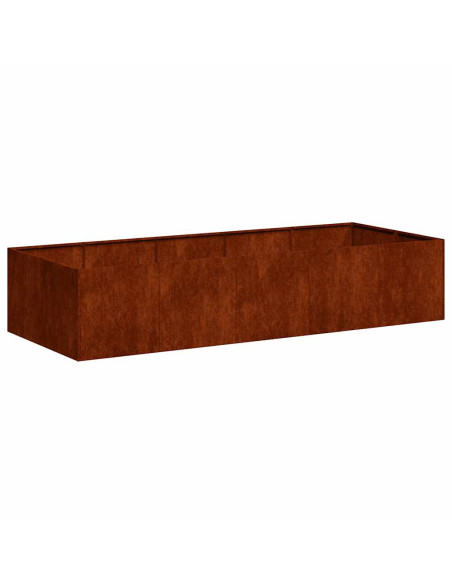 Fioriera Arrugginita 200x80x40 cm in Acciaio Corten