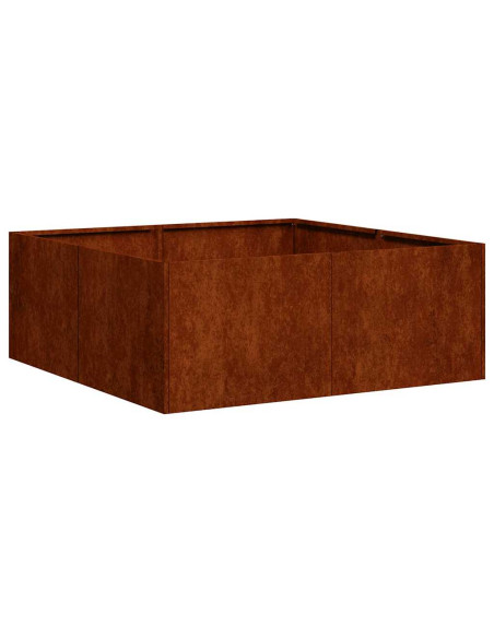 Fioriera Arrugginita 80x80x30 cm in Acciaio Corten