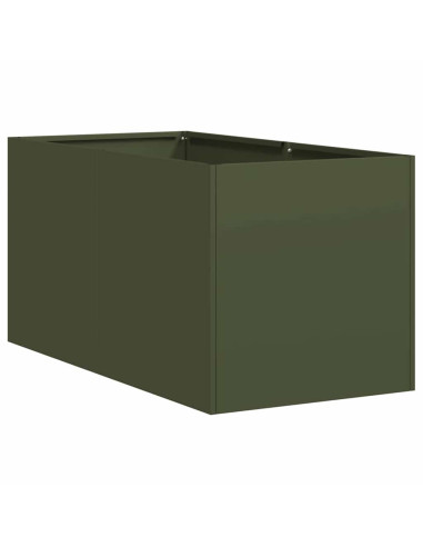 Fioriera Verde Oliva 40x80x40 cm in Acciaio Laminato a Freddo