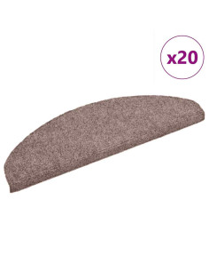 Tappetini per scale autoadesivi 20 pz 65x21x4 cm Marrone Chiaro semicircolari grandi