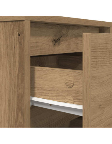 Comodino con Luci LED Rovere Artigianale 38x34x65 cm