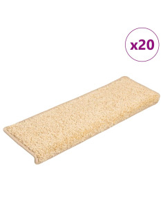 Tappetini per scale 20 pz 65x21x4 cm Crema Bordo rettangolare