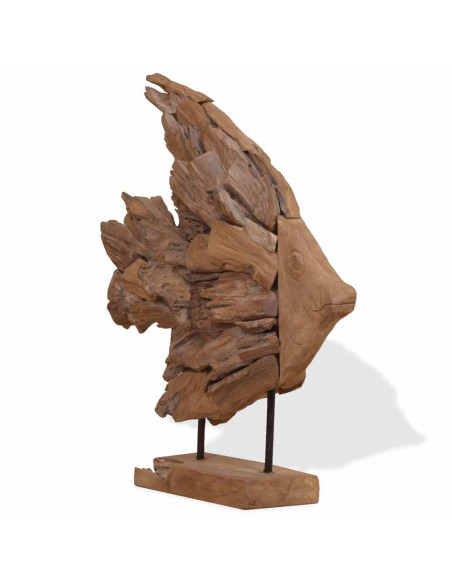 Scultura di Pesce in Teak 40x12x57 cm