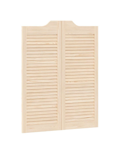 Porte a Battente 1-Paio Design a Lamelle 100x80cm Legno di Pino