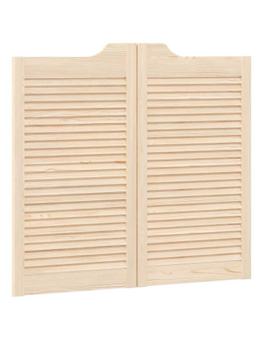 Porte a Battente 1-Paio Design a Lamelle 90x100cm Legno di Pino