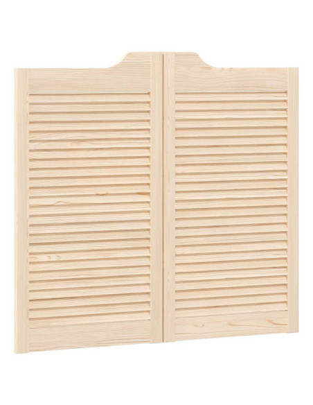 Porte a Battente 1-Paio Design a Lamelle 90x100cm Legno di Pino