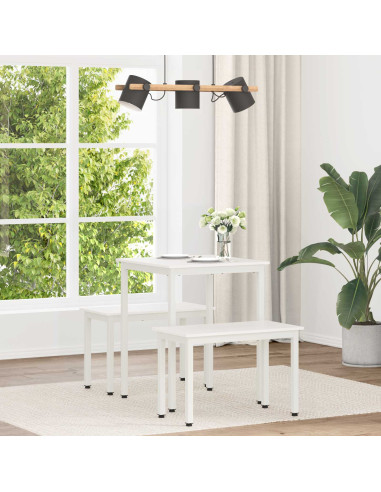 Tavolo da pranzo Bianco 60 x 60 x 75 cm Pino massello