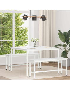 Tavolo da pranzo Bianco 110 x 110 x 75 cm Pino massello