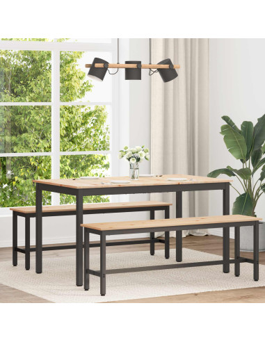 Tavolo da pranzo Naturale 140 x 80 x 75 cm Pino massello