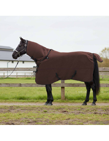 Coperta per Cavalli Marrone Scuro Completo 145 cm Poliestere