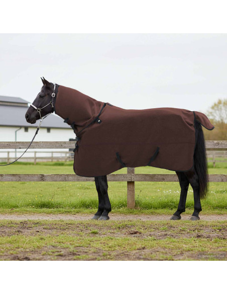 Coperta per Cavalli Marrone Scuro Completo 145 cm Poliestere