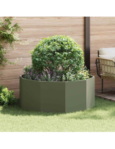 Fioriera Verde oliva 120 x 120 x 50 cm Acciaio