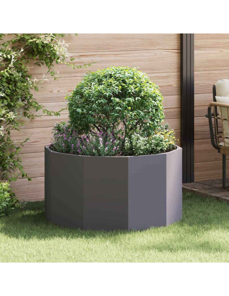 Fioriera Nero 90 x 90 x 50 cm Acciaio