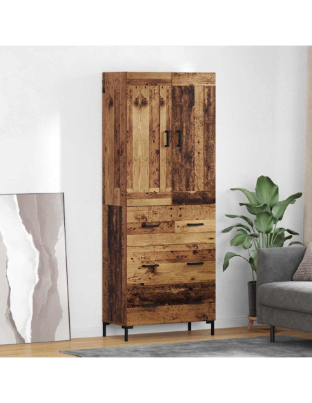 Credenza con cassetto 2 pcs Legno vecchio Legno multistrato