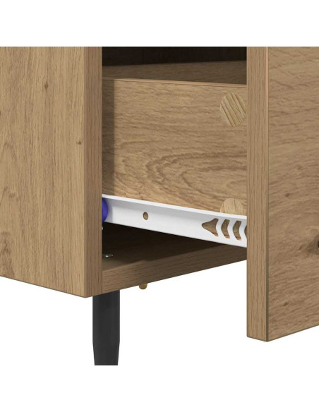 Armadio da Notte 2 pcs Rovere artigianale 40 x 35 x 47,5 cm