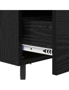 Armadio da Notte con cassetto Rovere Nero 40 x 35 x 47,5 cm