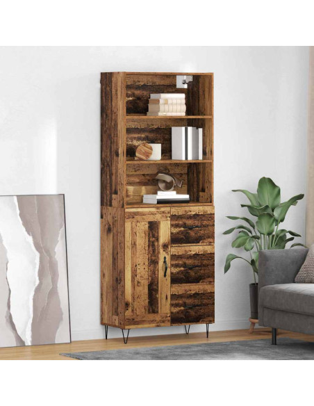 Credenza con cassetto 2 pcs Legno vecchio Legno multistrato