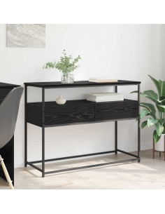 Tavolo consolle Rovere Nero 100 x 40 x 75 cm Legno multistrato