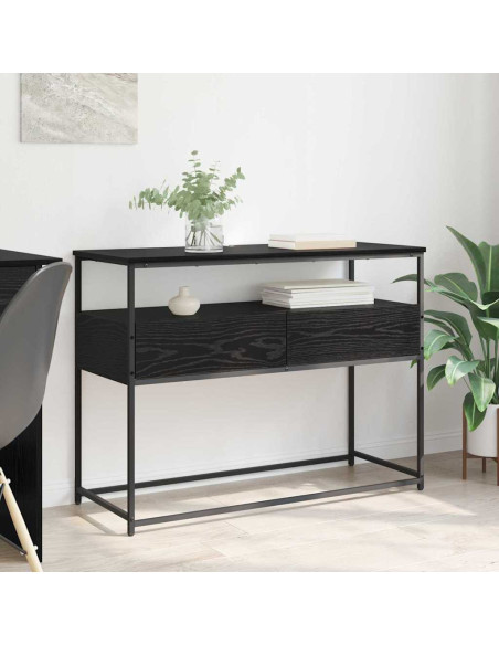 Tavolo consolle Rovere Nero 100 x 40 x 75 cm Legno multistrato