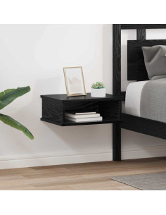 Comodino 2 pcs Rovere Nero 40 x 31 x 15 cm Legno multistrato