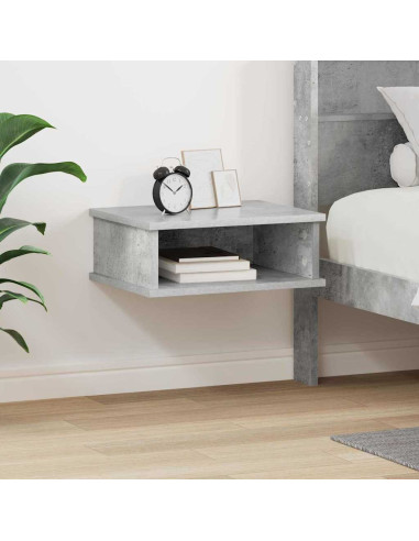 Comodino Grigio cemento 40 x 31 x 15 cm Legno multistrato