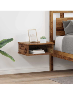 Comodino 2 pcs Legno vecchio 40 x 31 x 15 cm Legno multistrato