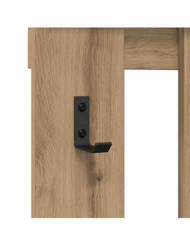 Appendiabiti a muro Rovere artigianale 100 x 10 x 100 cm