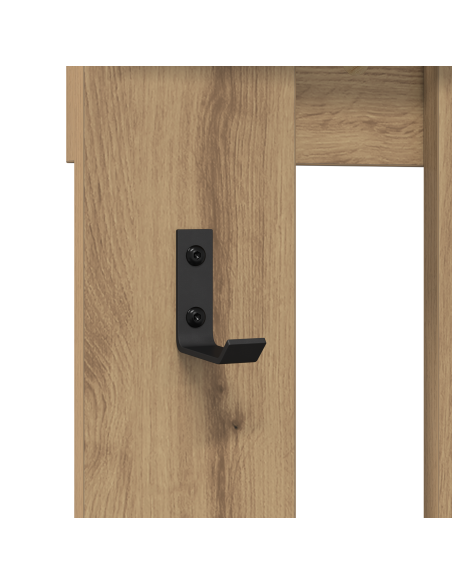 Appendiabiti a muro Rovere artigianale 100 x 10 x 100 cm