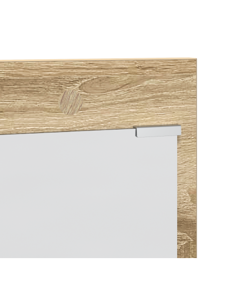 Appendiabiti a muro con specchio Rovere Sonoma 90 x 10 x 50 cm