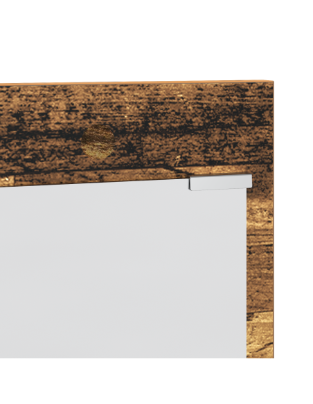 Appendiabiti a muro con specchio Legno vecchio 90 x 10 x 50 cm