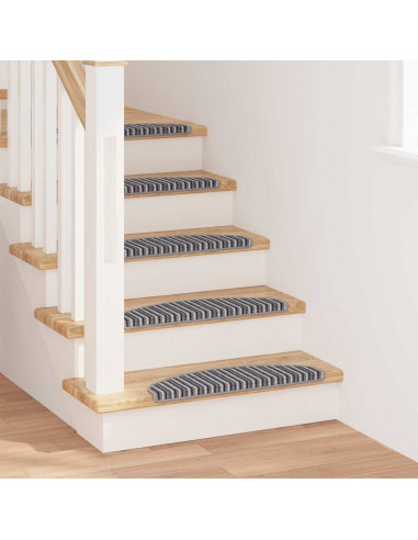 Tappetini per scale autoadesivi 15 pcs Grigio 65 x 21 x 4 cm