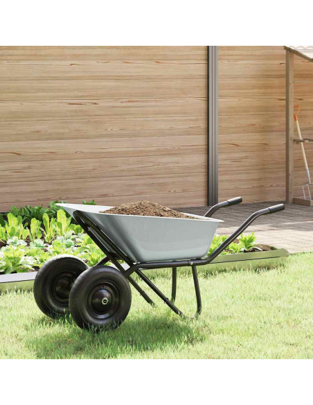 Carriole Argento e Nero 137 x 60 x 65,5 cm Acciaio