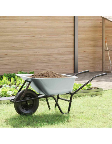 Carriole Argento e Nero 141 x 60 x 57 cm Acciaio